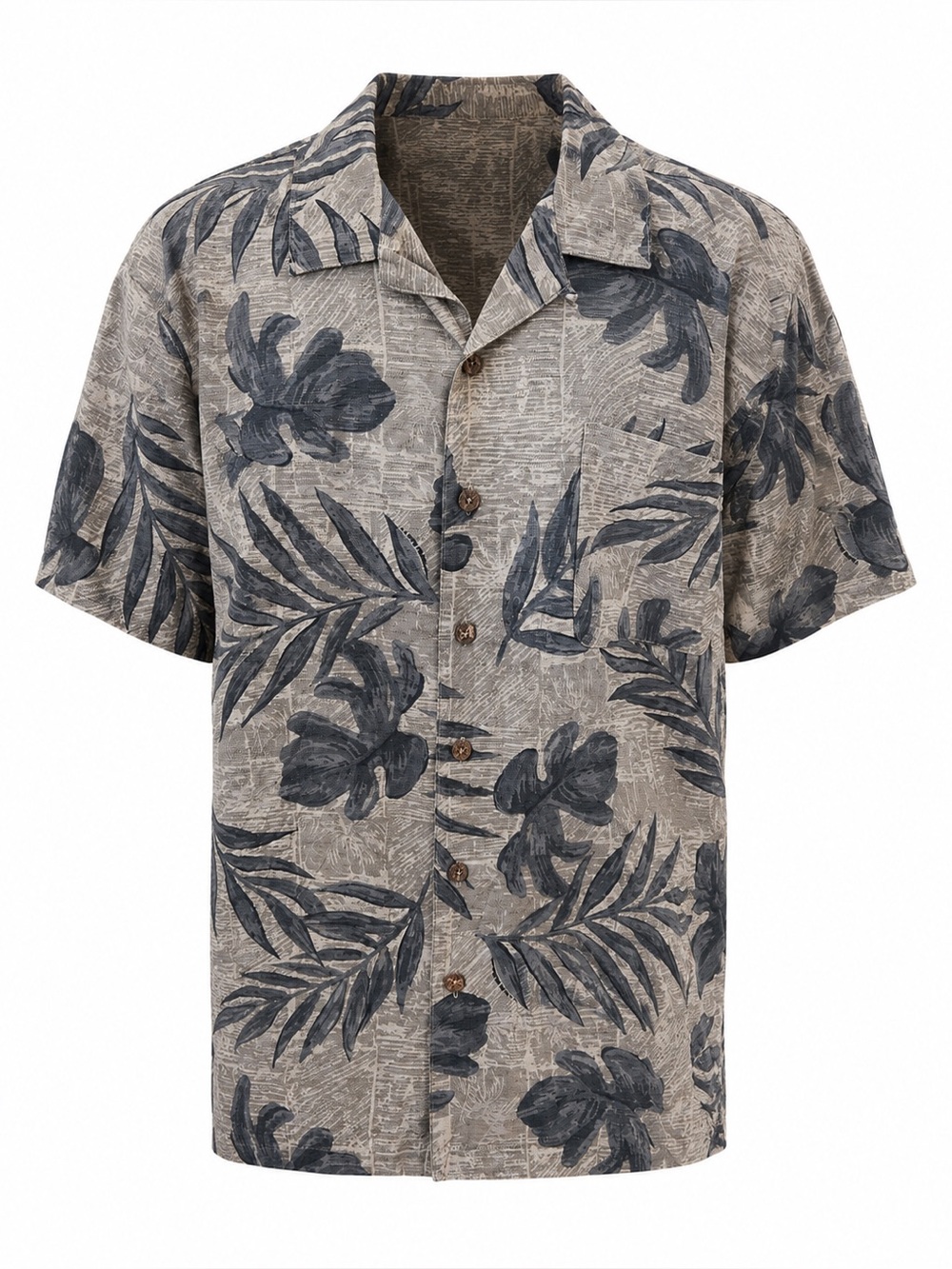 Hawaii Indigo C&C 100% Silk Hawaiian Camp Shirt XL Tropical Floral Aloha